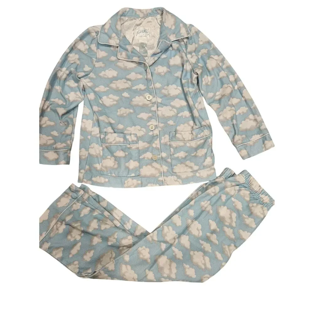 Nick & nora kids 4t cloud pajama set flannel boys girls unisex